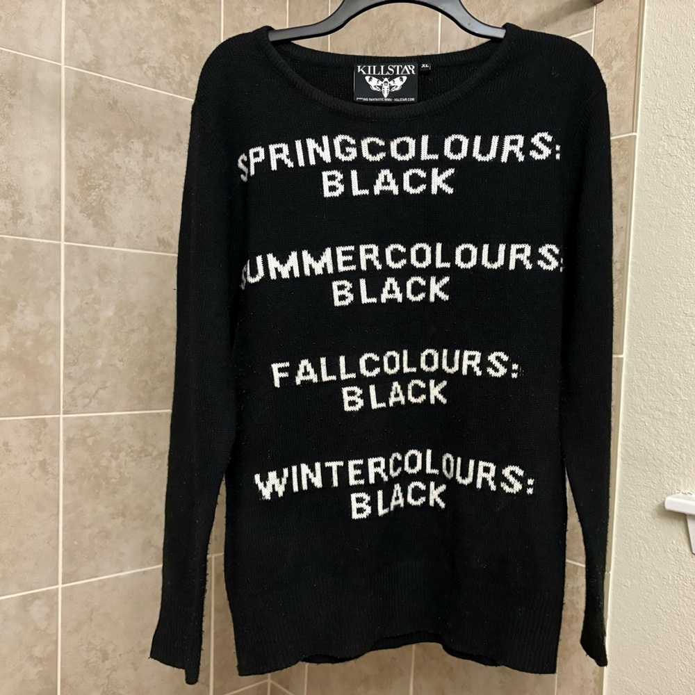 Killstar Black Season Sweater, Sz L/XL